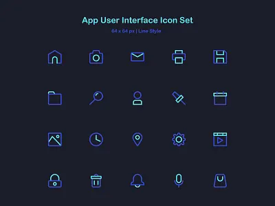 App User Interface Icon Set. app application blue design icon icon app icon pack icon sets iconography icons illustration interface multimedia set symbol ui ux web website