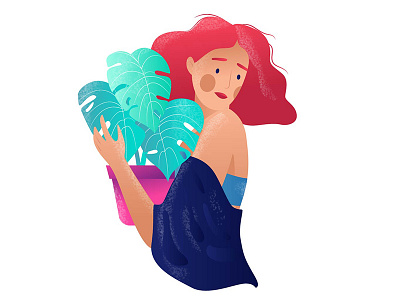 Plants animation app branding character color colors design gif girl happy illustration motion plant ui ux vector web website woman woman illustration