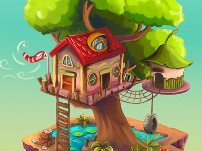 Toucan Tree House adobe adobephotoshop animal art character cute design dream dreams game game art house house illustration illustration isometric paint ui