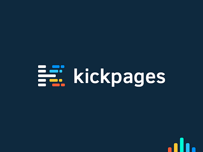 Kickpages logo design aiste brand branding branding agency builder gradient icon logo logo design logo design concept logo mark mark minimal monogram page page builder page design start up startup tieatie