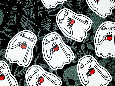 Dead Tired Stickers design ghost halloween spooky sticker design stickermule stickers tired