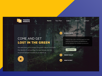 Header for Local Natural Attraction clean header design marketing minimal modern nature ui ux web web design web header website website design