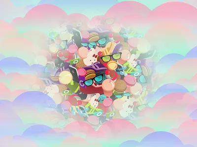 Abstract concept on consumerism colors consumerism flat desig icons illustration