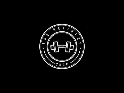The Refinary Shop badge lines logo shop white