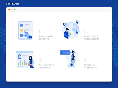 Spot Illustrations for InMobi Pulse - Set 1 abstract design flat icons icons set illustration landing minimal spot ui ux