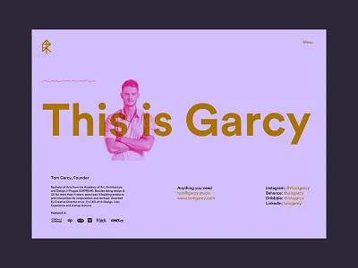 This is Garcy Website contact page branding corporate identity design digital identity minimal pastel color portfolio typography ui ux web webdesign webs website