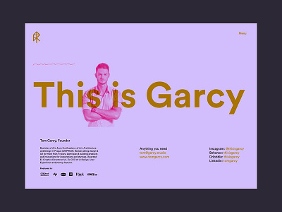 This is Garcy Website contact page branding corporate identity design digital identity minimal pastel color portfolio typography ui ux web webdesign webs website
