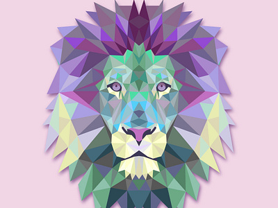 Low Poly Lion design illustration vector