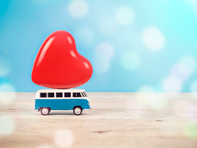 Vintage toy van with red heart on it car heart love love is love romance romantic valentine valentine card van vw bully