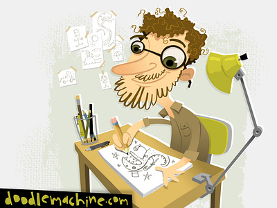 IT'S MEEEEEEEEEEEEEEEEEE! art artist beard cartoon character commission creative cute dinosaur drawing freelance illustration illustrator mascot pencil professional sketching vector working