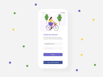 Sign up app app concept app screen design flat illustration intro screen mobile app design sign up sign up form sign up screen ui ux ux design web