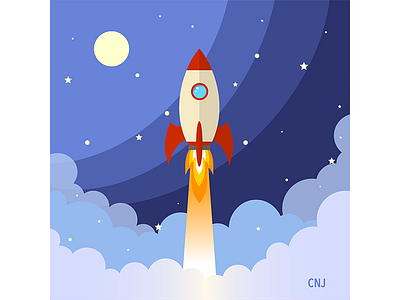 Rocketship flatdesign illustration outerspace rocketship spaceship vector art
