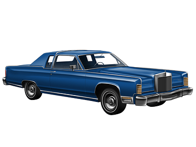 1977 Lincoln Continental 1970s classic car continental illustration lincoln luxury photoshop