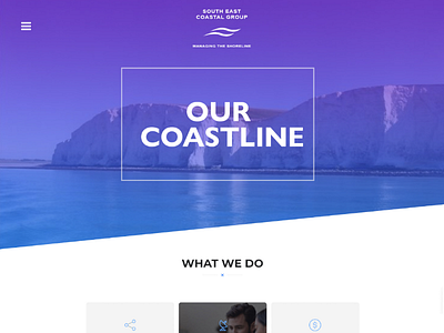 Work in progress blue cliff design gradient header photoshop purple sea web design