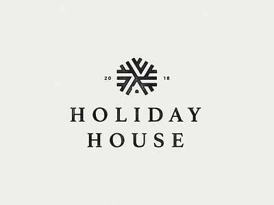 Holiday House Mark badge christmas design holiday house illustration line logo minimal negative space serif snowflake texture vector vintage