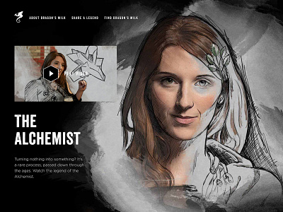 The Alchemist - Dragon's Milk animation brand branding css3 dark dark ui frontend grand rapids illustration landing page medieval typography ui ux website