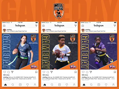 Miami Lakes Flag Football Social Media Campaign PT.3 branding design facebook football graphic design graphic desgin instagram nfl photoshop social media design socialmedia sports youth sports