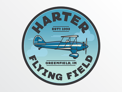 Harter Flying Field airplane biplane logo plane waco