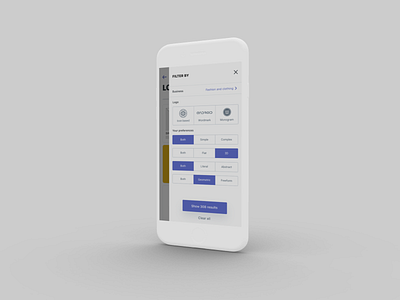 Mobile Filter change filter filtering filters gear interface ios iphone mobile mockup modal preferences save segment segmented control setting slide sort tag ui