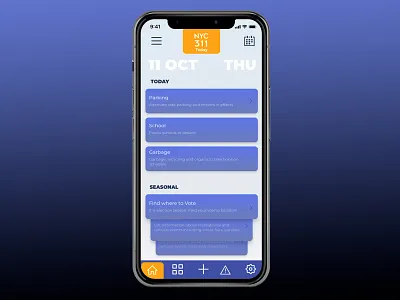 Nyc 311 App app appdesign clean clean interface color design gradient graphic simple simple design ui userexperience userinterface ux web