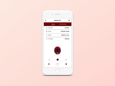 Wine App Information Page design mobile app user interface wine app