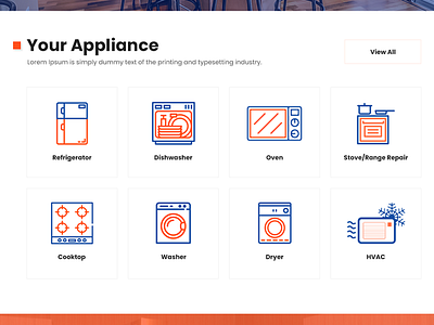 ABC Applince Repair - Website Design applince homepage photoshop