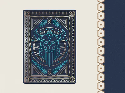 Card Game all the pretty colors cards details game helmet line art nathan walker norse viking