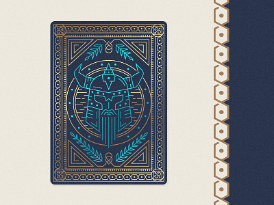 Card Game all the pretty colors cards details game helmet line art nathan walker norse viking