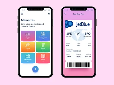 Daily UI Challenge - #024 Boarding Pass 024 boarding pass daily 100 dailyui ios mobile sketch