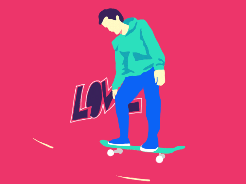 S K A T E R 2d animation gif love skater skating
