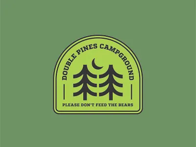 Double Pines Badge badge logo brand brand identity branding camp badge camping logo design logo logo design logo designer logo identity wilderness logo