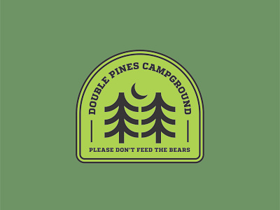 Double Pines Badge badge logo brand brand identity branding camp badge camping logo design logo logo design logo designer logo identity wilderness logo