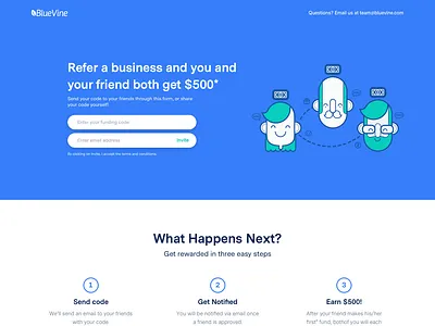 BlueVine Referral Landing Page bluevine referral page webdesign website