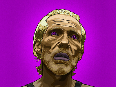 The Chemist (Mandy) 80s acid digital drawing drugs film flat color high horror illustration lizzie lizzy mandy nic cage revenge richard brake tiger