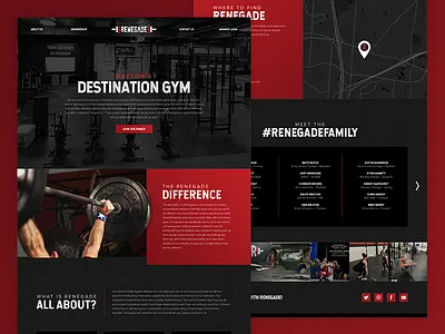 Renegade | Website crossfit dark grit gym red red and black ux ux ui website