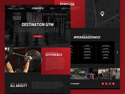 Renegade | Website crossfit dark grit gym red red and black ux ux ui website