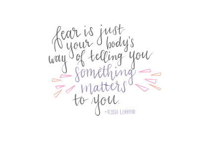 Fear brush lettering calligraphy design hand lettering illustration lettering quote