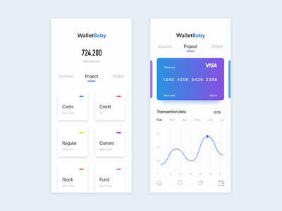 walletbaby app app concept bank card blue data demonstration hidden message iphonex ui ux wallet app