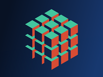 Cube of Cubes cube geometry gradient negative space threadless