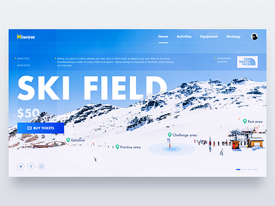 Web-Ski Field blue bug hiwow ski field skier ticket tnf ued ui web