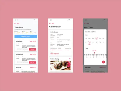 Online ordering app interface app design ui