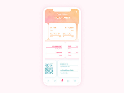 Flight Boarding Mobile Application Design boarding design flight graphic design interface interfacedesign mobile app mobileapp ticket travel ui uidaily uidesign uxdesign watercolor