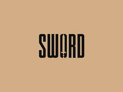 Sword Wordmark identity logo mark minimal negative space sword typography weapon word mark wordmark