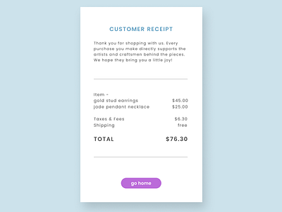 daily UI #017 receipt dailyui dailyui017