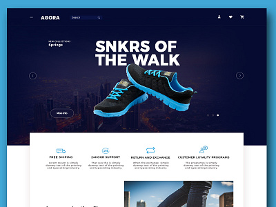 AGORA | eCommerce landing chennai ecommerce ecommerce design india landing page landing page ui shoe website ui ux design website website banner