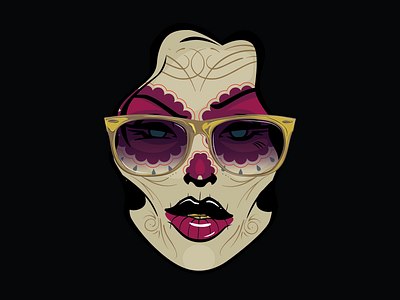 Calavera calavera halloween illustration inktober shades sugar skull sugarskull vectober vector