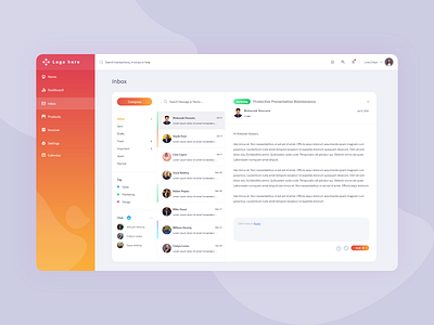 Chat/Messenger - Web App app chat cloud email app inbox interface design landing messenger app web