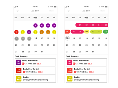 Dribbble calendar ui concept material design ui