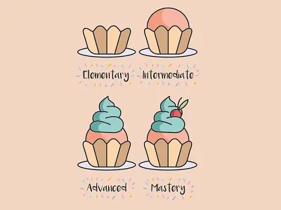 Level indicator candy colours cupcake design icon illustration level level design level up logo sweet symbol icon