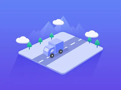2.5d commercial logistics delivery scene illustration ui ux 动画 向量 品牌 商标 图标 应用 插图 活版印刷 设计